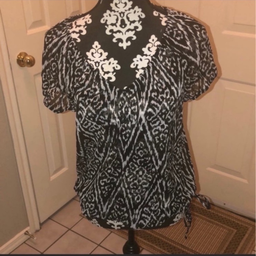 INC patterned sheer blouse